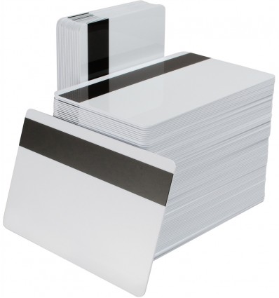 Tarjetas Blancas tamaño CR-80 con banda magnética alta coercitividad